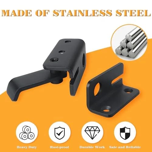 Alise Heavy Duty Flip Latch Gate Latch, Matte Black Stainless Steel Door Lock | For Barn Wood Fence Sliding Doors thumbnail 6