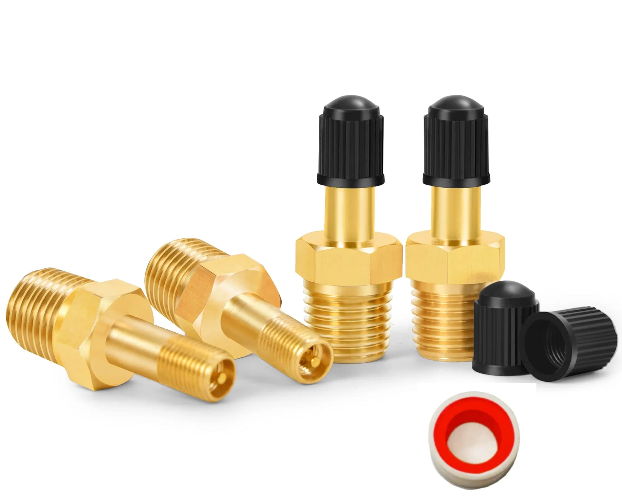 GODESON 1/4" NPT Brass Schrader Tank Valve 4-Pack | Anti-Corrosion, 200 PSI Max Working Pressure - main product image