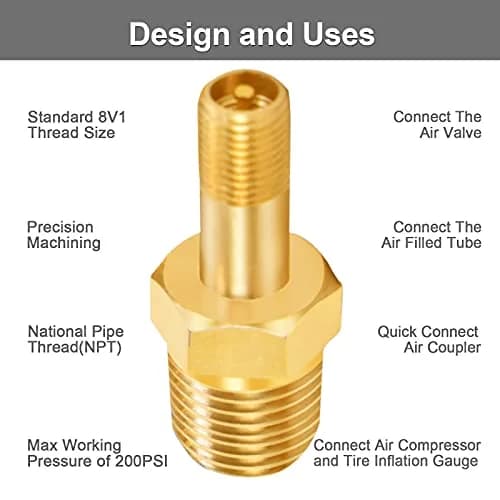 GODESON 1/4" NPT Brass Schrader Tank Valve 4-Pack | Anti-Corrosion, 200 PSI Max Working Pressure thumbnail 4
