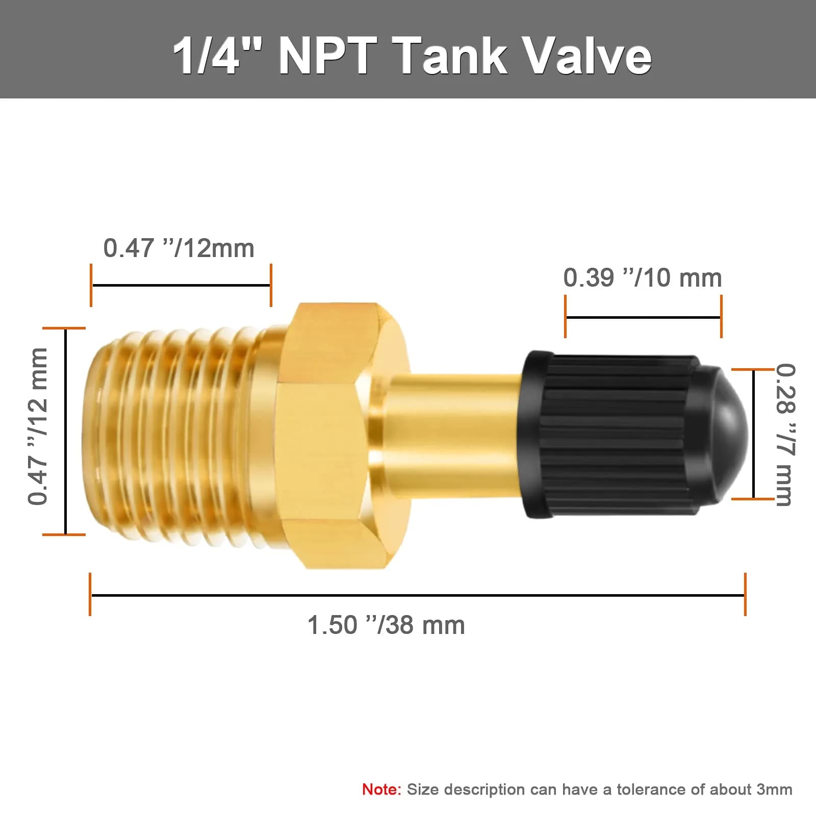GODESON 1/4" NPT Brass Schrader Tank Valve 4-Pack | Anti-Corrosion, 200 PSI Max Working Pressure - view 3