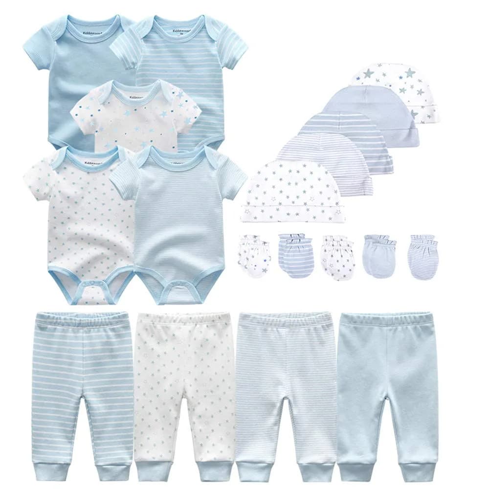Kiddiezoom Baby Layette Essentials Giftset 19-Piece | Soft Cotton for Newborns (70-120 chars)