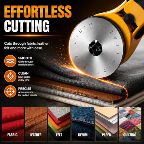 Kingsource 60mm Rotary Cutter Blades 10 Pack SKS-7 Steel | Precision Cutting for Quilting & Fabric thumbnail 5