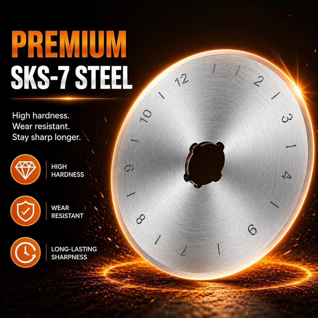 Kingsource 60mm Rotary Cutter Blades 10 Pack SKS-7 Steel | Precision Cutting for Quilting & Fabric - view 4