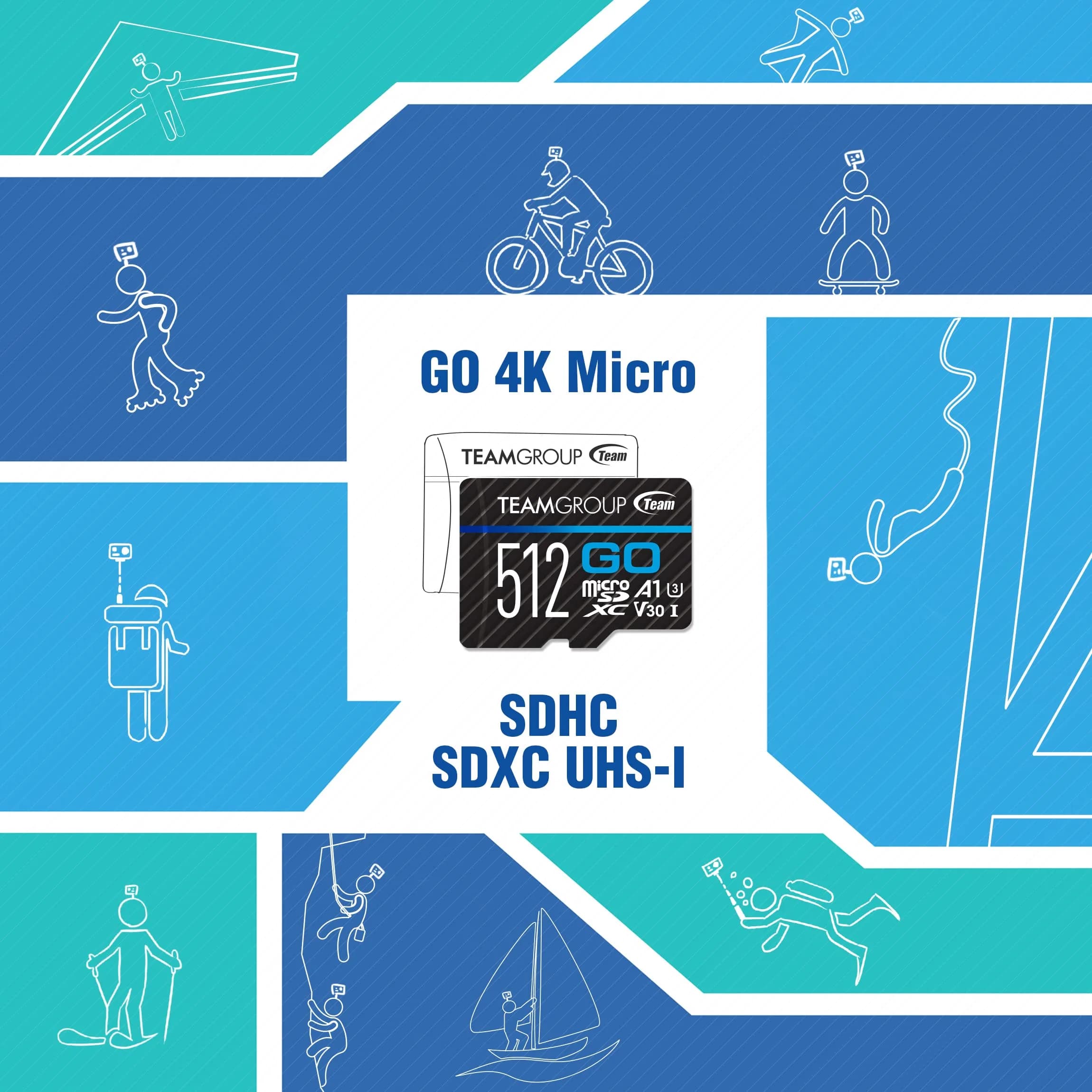 TEAMGROUP GO Card 128GB Micro SDXC UHS-I U3 V30 4K with Adapter | Action Camera Memory Card - view 5