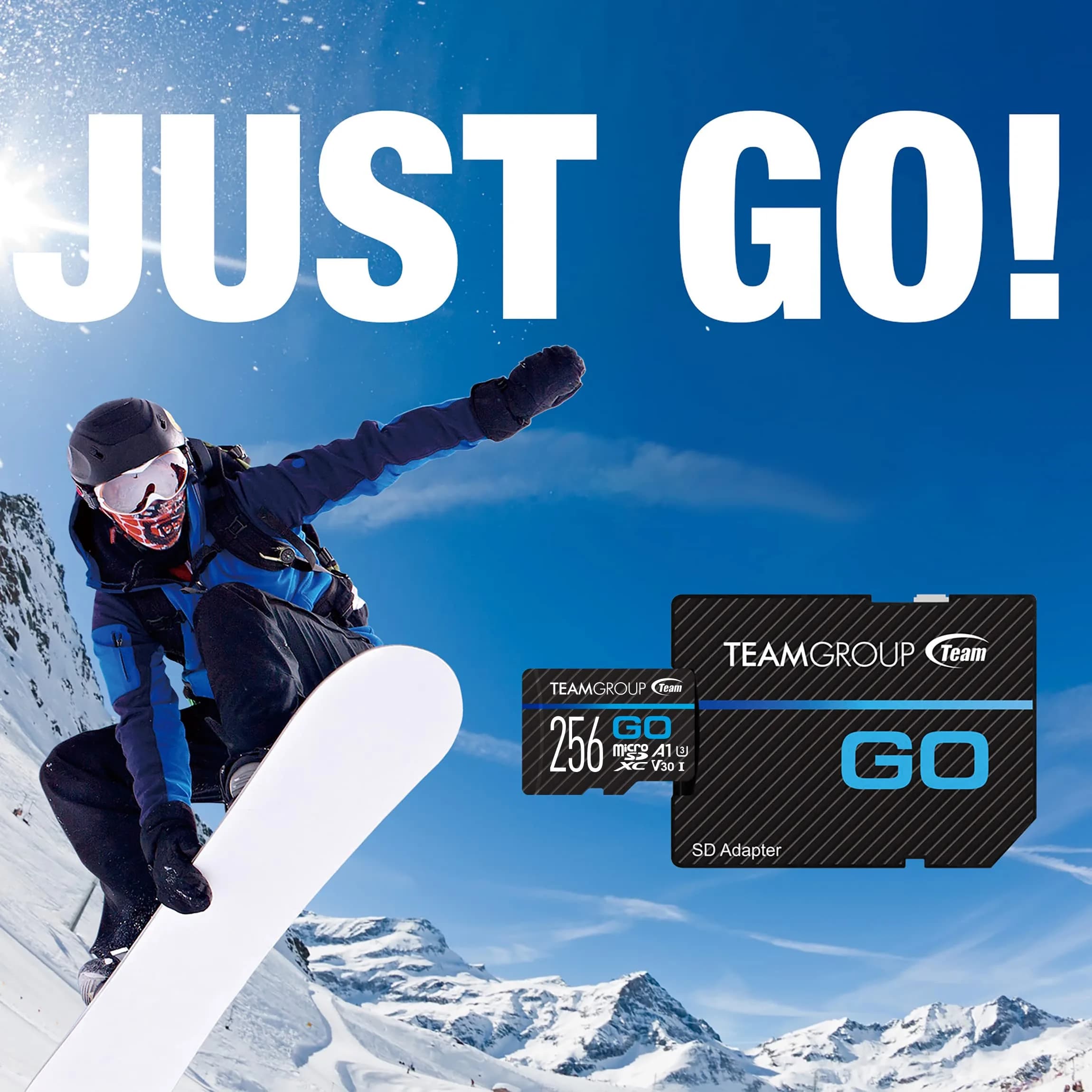 TEAMGROUP GO Card 128GB Micro SDXC UHS-I U3 V30 4K with Adapter | Action Camera Memory Card - view 2