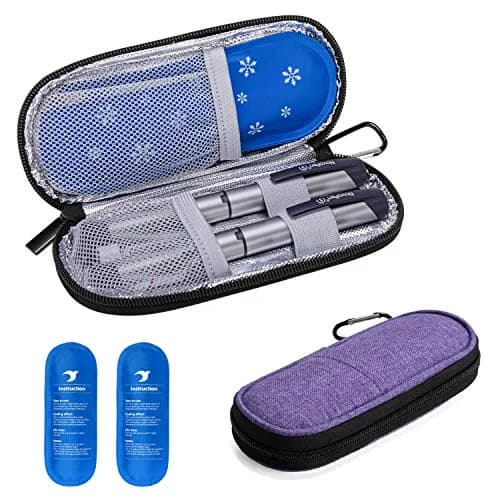 Yarwo Insulin Cooler Travel Case with 2 Ice Packs | Purple, 7.4 x 3.1 x 1.1 inches thumbnail 1