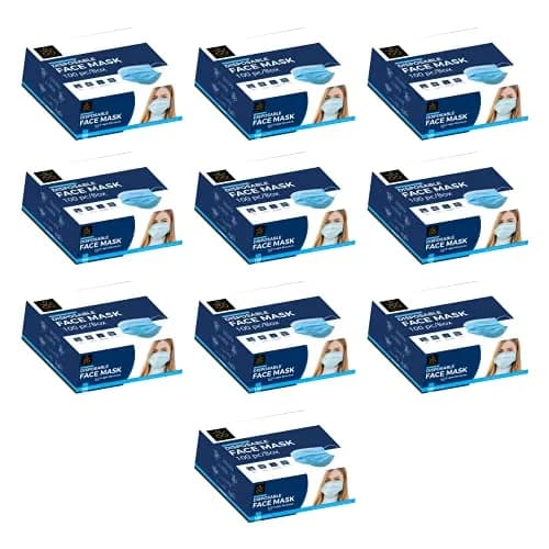 Samadhaan Disposable Face Mask 1000 Pack | 3 Ply Breathable Non Woven Safety Mask with Adjustable Ear Loops thumbnail 1