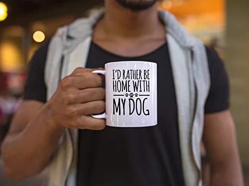 Veracco I'd Rather Be Home With My Dog Ceramic Coffee Mug 11oz | Unique Dog Lover Gift thumbnail 5