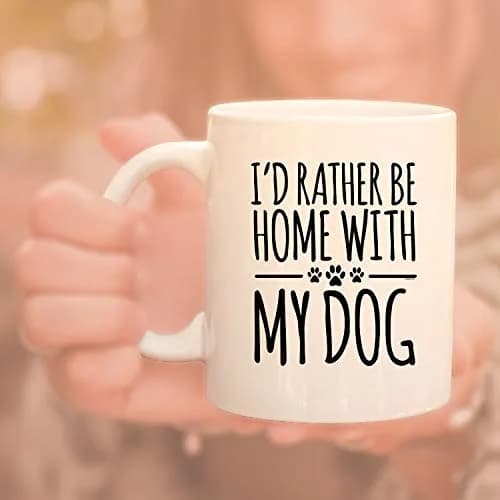 Veracco I'd Rather Be Home With My Dog Ceramic Coffee Mug 11oz | Unique Dog Lover Gift thumbnail 6