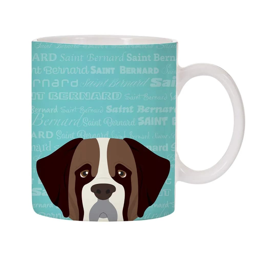 Mystic Sloth Saint Bernard Dog Breed Design 11oz (325ml) Ceramic Coffee Mug | Adorable Long Lasting Design — Saint Bernard