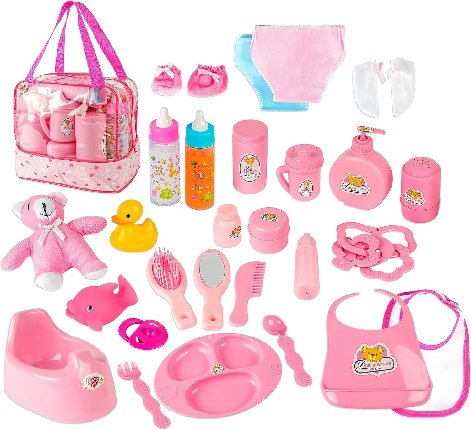 My Sweet Baby 13-Piece Doll Feeding & Diaper Bag Set with Disappearing Milk Bottles | Ages 3+ - main product image
