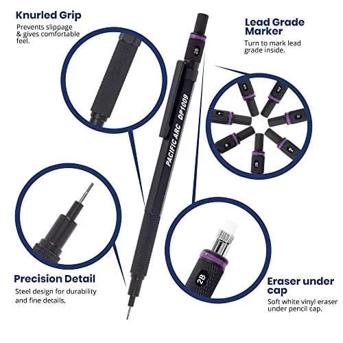 Pacific Arc Chromagraph Metal Mechanical Pencil 0.9 mm Black Barrel | Drafting, Sketching, Drawing thumbnail 2