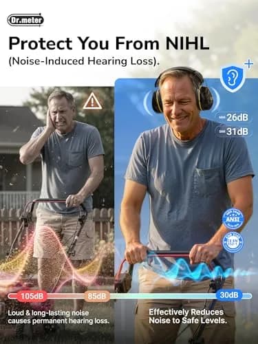 Dr.meter FM-1B Noise Cancelling Earmuffs for Adults & Kids | 31dB SNR (26dB NRR) Noise Reduction thumbnail 2