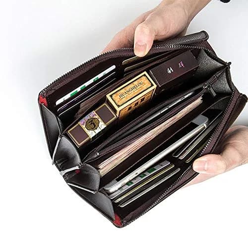 Valentoria Long Faux Leather Clutch Wallet for Men 21.01cm x 3.99cm x 13cm (8.27" x 1.57" x 5.12") | RFID Blocking Business Handbag thumbnail 2