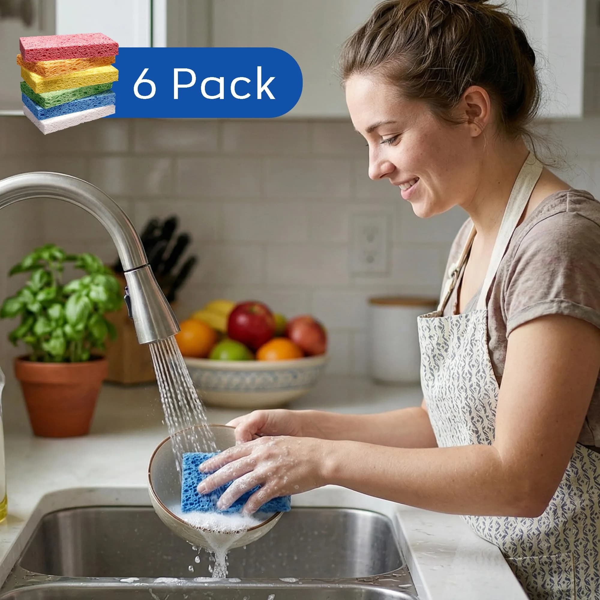 ARCLIBER Cellulose Sponges 6 Pack | Heavy Duty Scrub Kitchen Sponge - view 5