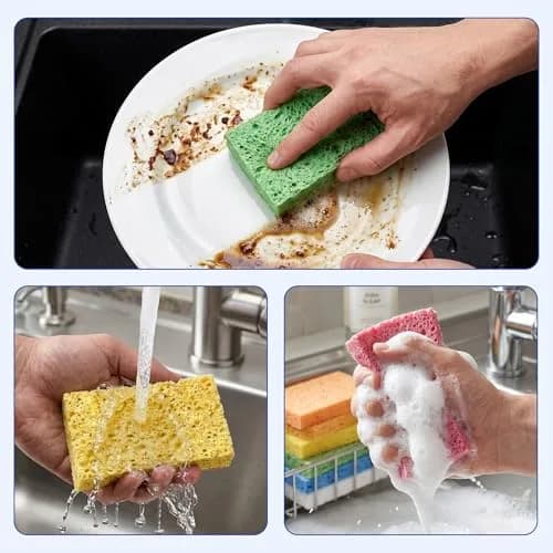 ARCLIBER Cellulose Sponges 6 Pack | Heavy Duty Scrub Kitchen Sponge thumbnail 7