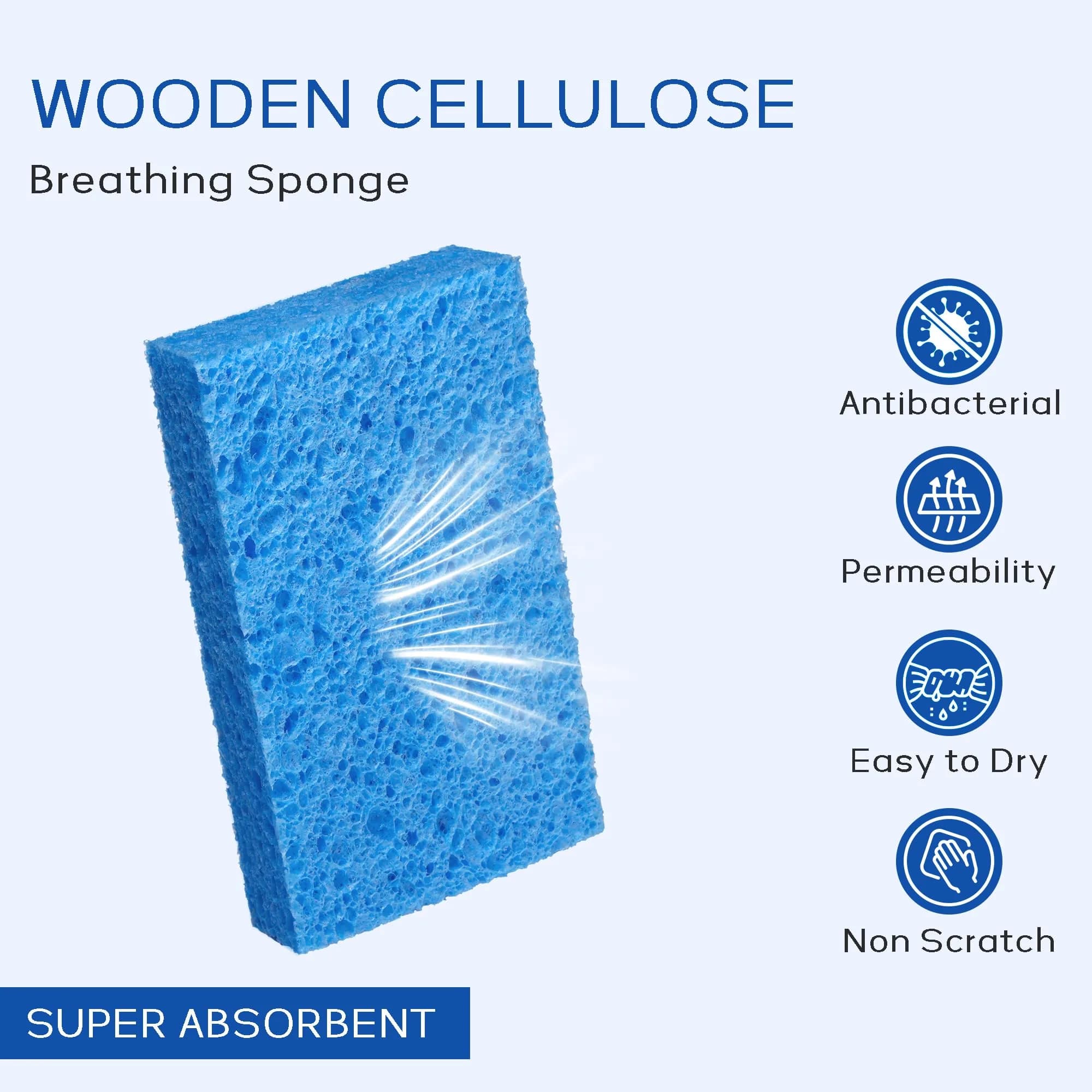ARCLIBER Cellulose Sponges 6 Pack | Heavy Duty Scrub Kitchen Sponge - view 3