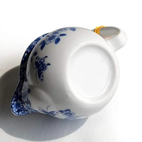 vv8oo Small Teapot 12oz Blue & White Porcelain Tea Pot with Infuser | Elegant Chinese Design for Single-Serve Tea thumbnail 9