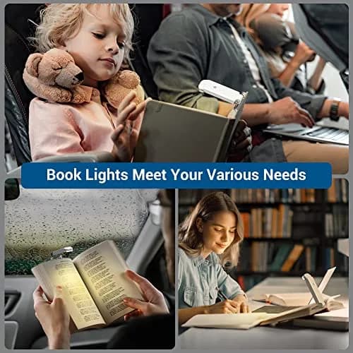 DEWENWILS Book Light for Reading in Bed, 4 Brightness Adjustable, USB Rechargeable, 1.3 oz Lightweight thumbnail 8