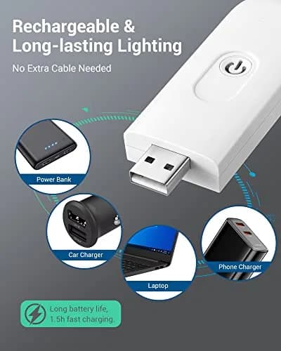 DEWENWILS Book Light for Reading in Bed, 4 Brightness Adjustable, USB Rechargeable, 1.3 oz Lightweight thumbnail 3
