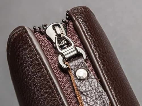 Valentoria Men's Long Leather Clutch Wallet Purse with Zipper 21cm (8.27") | Business Hand Bag for Phone, Cards & Cash thumbnail 7