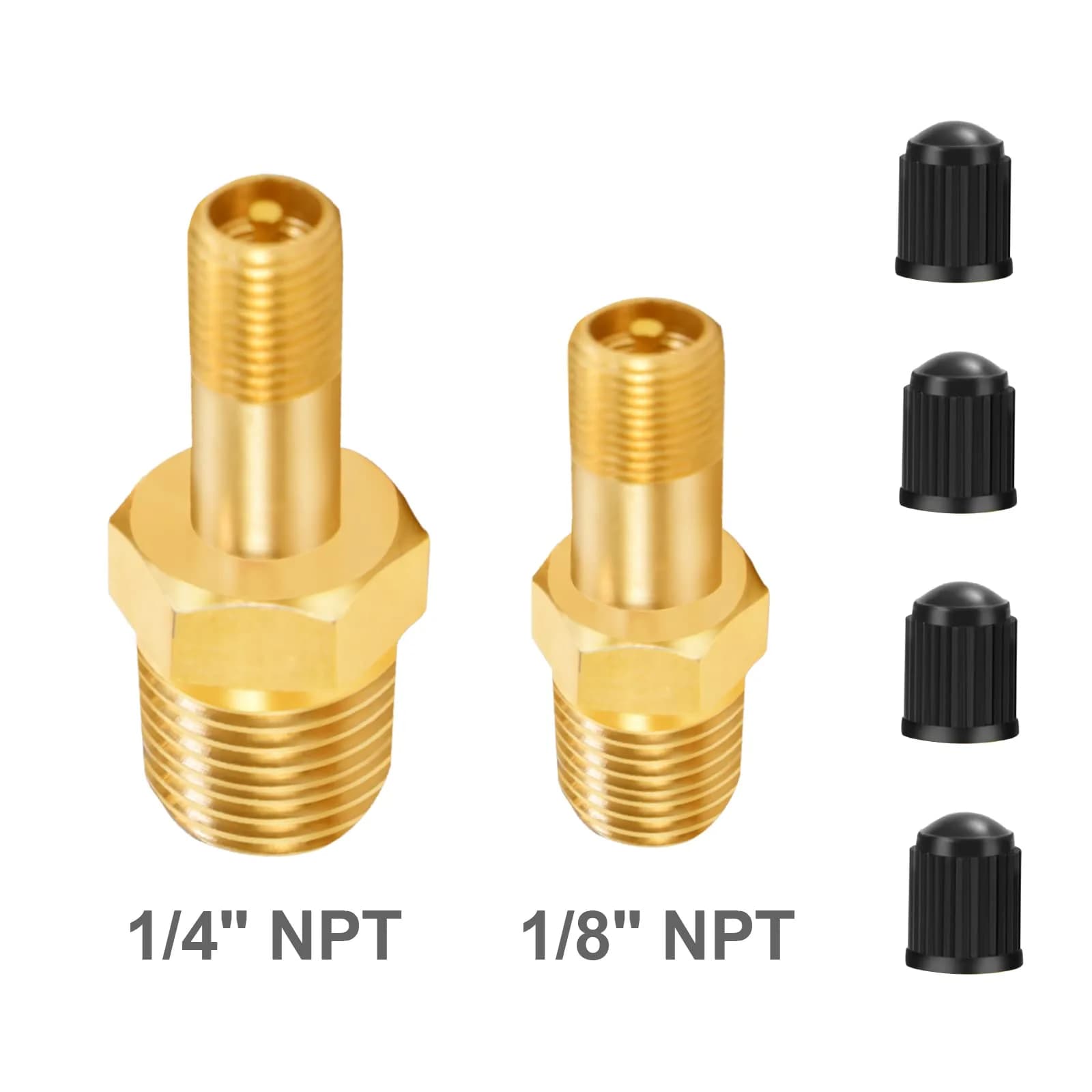 GODESON 1/8" NPT Brass Schrader Tank Valve 4-Pack | Anti-Corrosion, 200 PSI Max Working Pressure - view 6