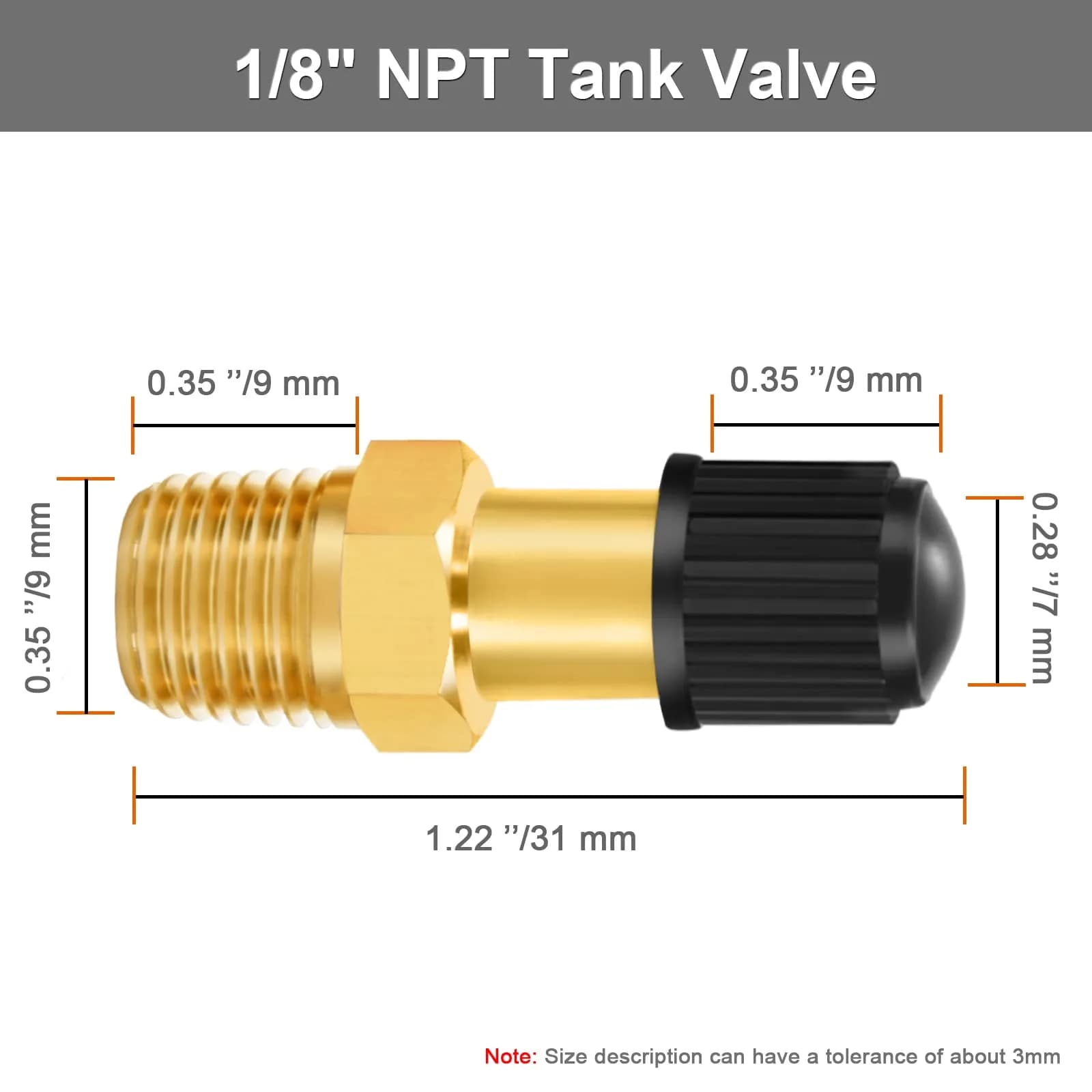 GODESON 1/8" NPT Brass Schrader Tank Valve 4-Pack | Anti-Corrosion, 200 PSI Max Working Pressure - view 2