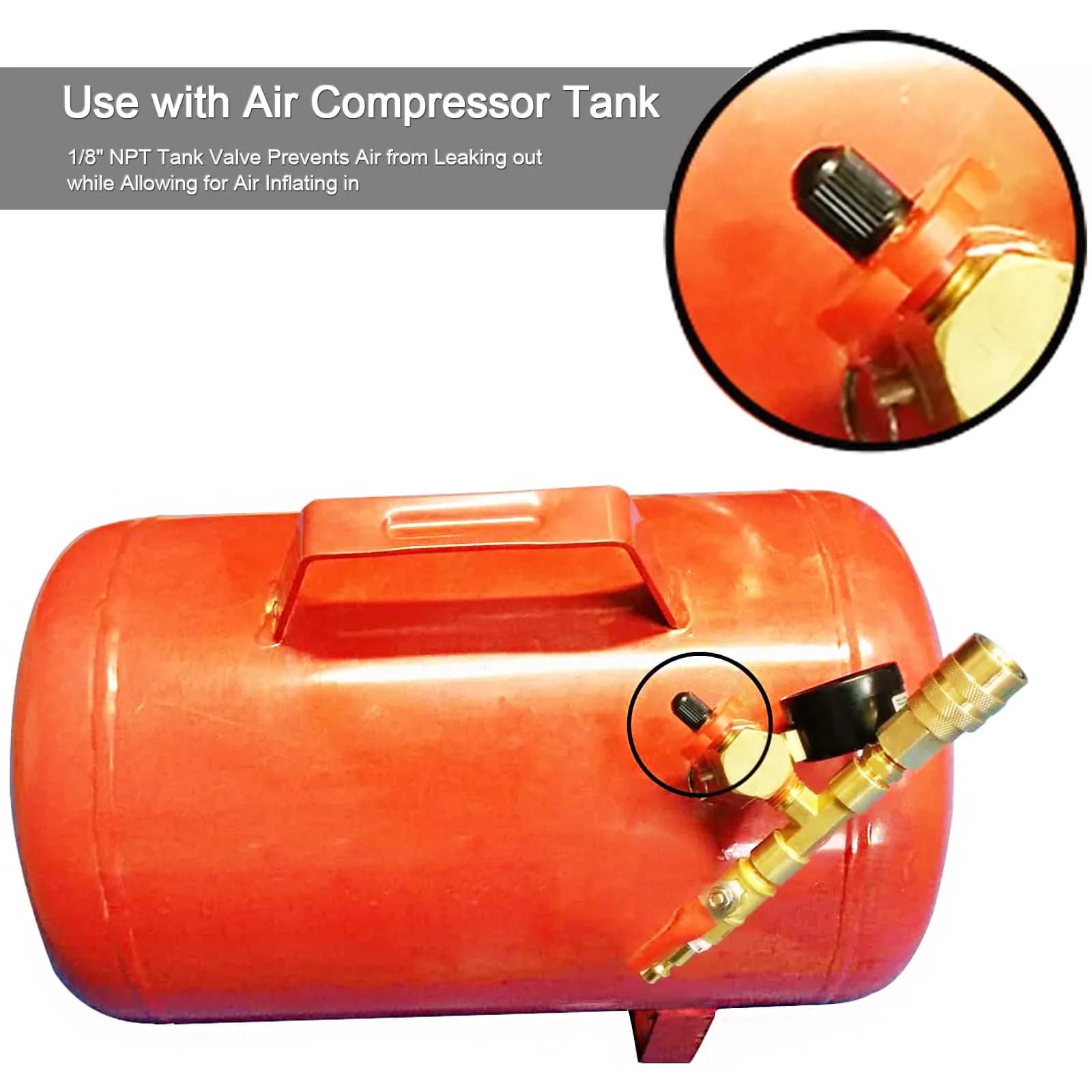 GODESON 1/8" NPT Brass Schrader Tank Valve 4-Pack | Anti-Corrosion, 200 PSI Max Working Pressure - view 4