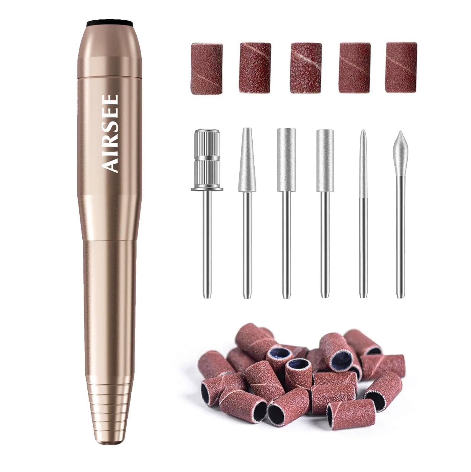 AIRSEE Studio Basic Electric Nail Drill Gold | USB Portable E File Machine for Professionals & Beginners - main product image