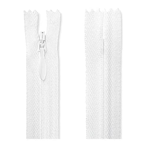 Lakesstory Invisible Nylon Zipper 5 inch (12.7 cm) | Smooth White Zip for Sewing & Crafts thumbnail 1