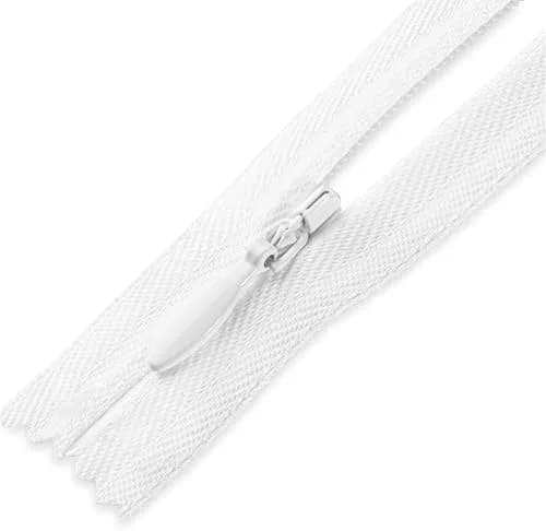 Lakesstory Invisible Nylon Zipper 5 inch (12.7 cm) | Smooth White Zip for Sewing & Crafts thumbnail 4