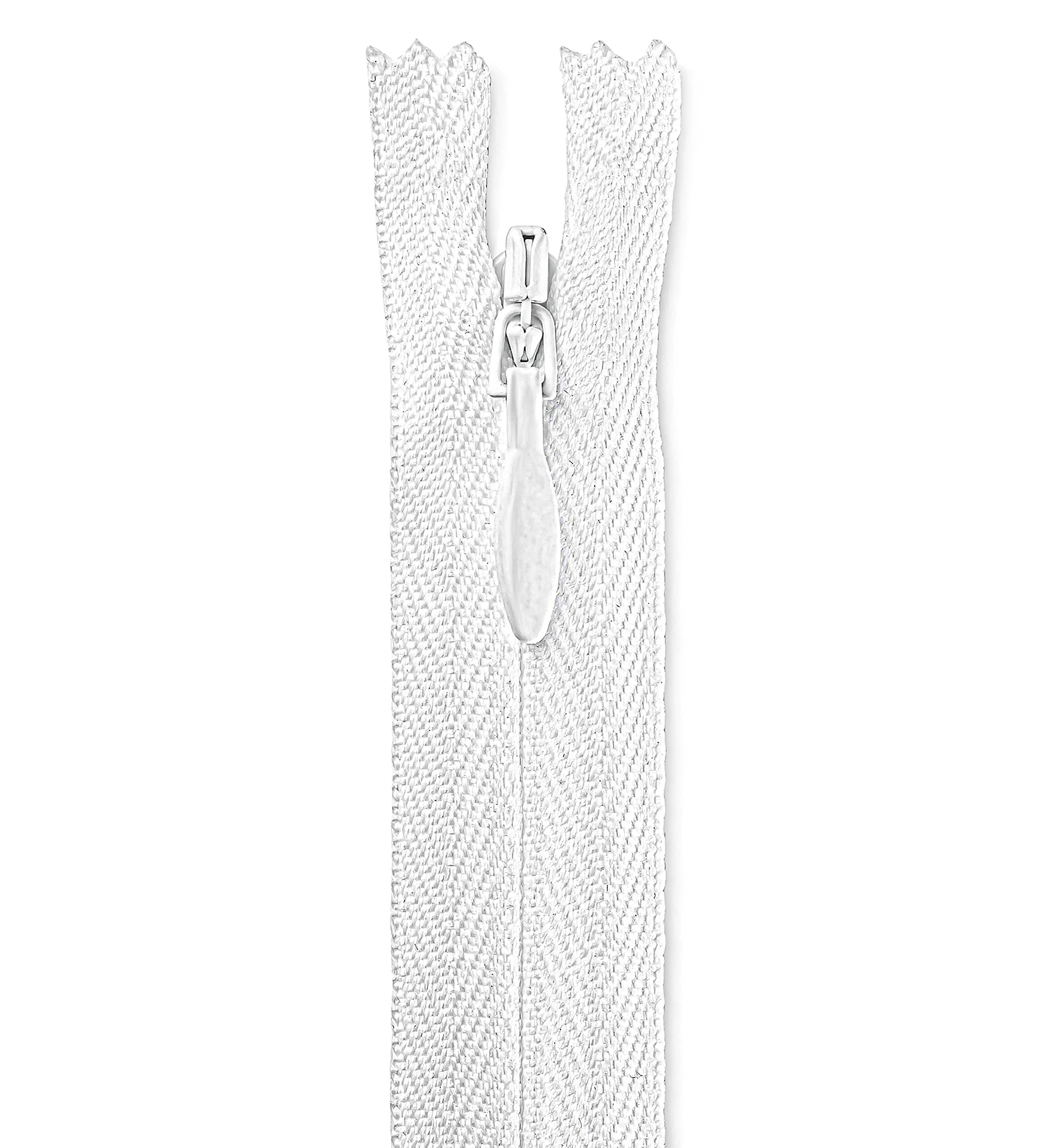 Lakesstory Invisible White Zipper 16 inch (40.6 cm) | Smooth Nylon & Polyester for Sewing & Crafts — 16"