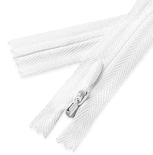 Lakesstory Invisible White Zipper 16 inch (40.6 cm) | Smooth Nylon & Polyester for Sewing & Crafts thumbnail 3