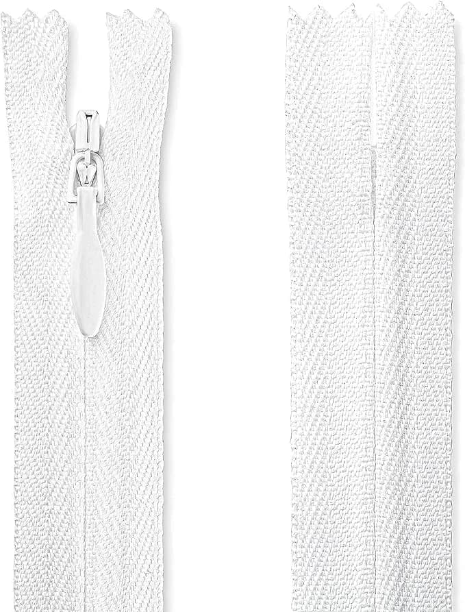 Lakesstory Invisible White Zipper for Sewing 18" (45.7 cm) | Smooth Nylon Craft Zipper thumbnail 6