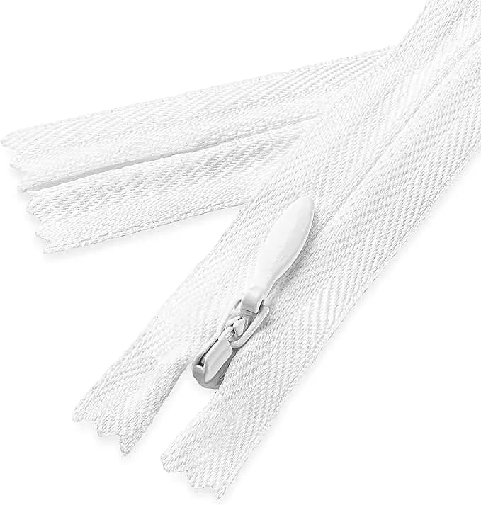 Lakesstory Invisible White Zipper for Sewing 18" (45.7 cm) | Smooth Nylon Craft Zipper thumbnail 8