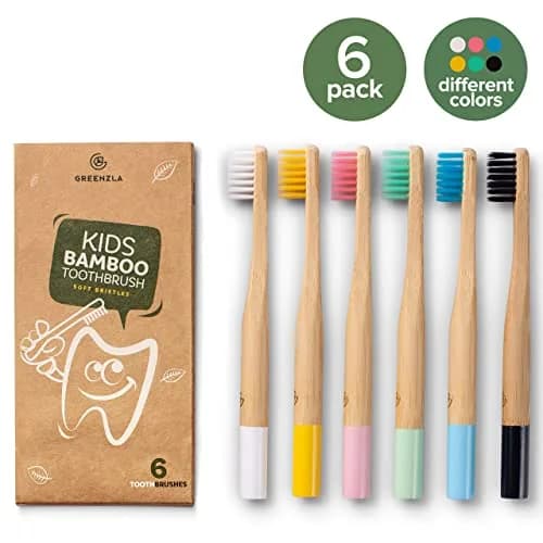 GREENZLA Kids Bamboo Toothbrush | Soft Charcoal Bristles for Sensitive Gums thumbnail 4