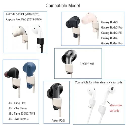 MULTAICH Magnetic Anti-Lost Strap for AirPods, Pro, Pro2 | 68.5 cm (27 in) Silicone Neck Rope Cord thumbnail 2