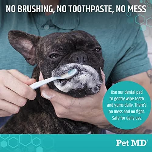 Pet MD Dental Wipes for Dogs Teeth - Fresh Apple & Mint Flavor - 100ct | Easy Dental Care for Dogs in India thumbnail 5
