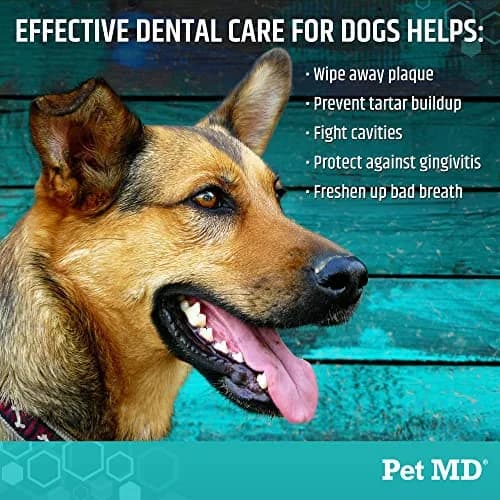 Pet MD Dental Wipes for Dogs Teeth - Fresh Apple & Mint Flavor - 100ct | Easy Dental Care for Dogs in India thumbnail 3