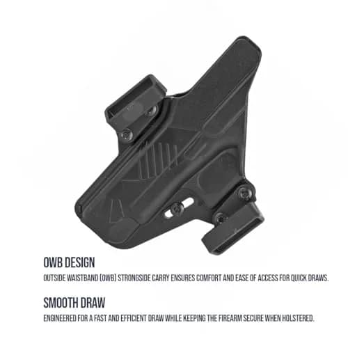 Raven Concealment Systems Perun Gun Holster Compatible with Glock 48 | Black Finish, Ambidextrous, OWB | PXG48-FBM thumbnail 5
