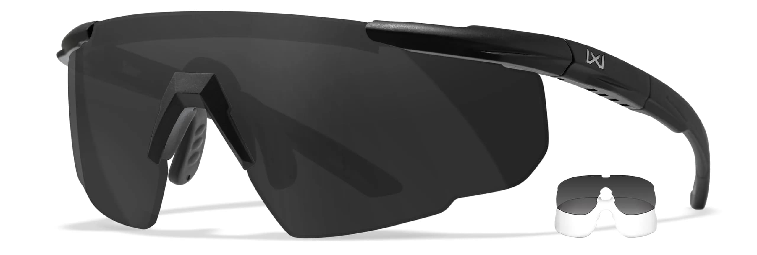 Wiley X Saber Advanced Tactical Safety Glasses | MIL-PRF-32432, ANSI Z87.1+ Impact, UV Shield, Interchangeable Lenses