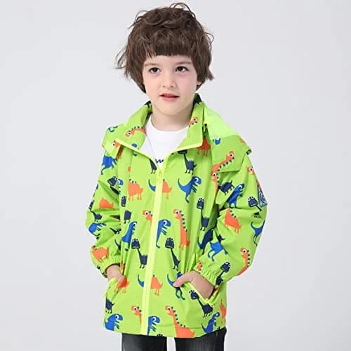 IjnUhb Waterproof Hooded Jacket for Boys Girls 3T | Windproof & Rainproof Outdoor Coat thumbnail 2