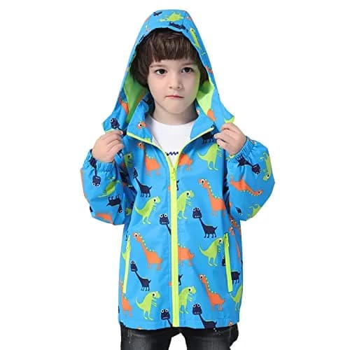 IjnUhb Waterproof Hooded Jacket for Boys & Girls 6-7 Years | Windproof & Rainproof Outdoor Coat thumbnail 2