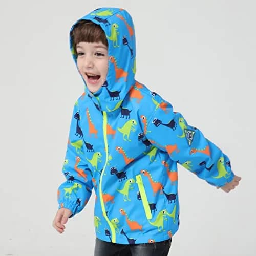 IjnUhb Waterproof Hooded Jacket for Boys & Girls 6-7 Years | Windproof & Rainproof Outdoor Coat thumbnail 3