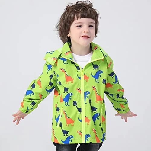 IjnUhb Waterproof Hooded Jacket for Boys Girls 6T | Windproof & Rainproof Kids Coat thumbnail 3