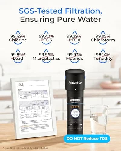 Waterdrop 10UB Under Sink Water Filter System with Dedicated Faucet, 11000 Gallons (30,000 Liters) | Reduces PFAS, Lead, Chlorine thumbnail 3