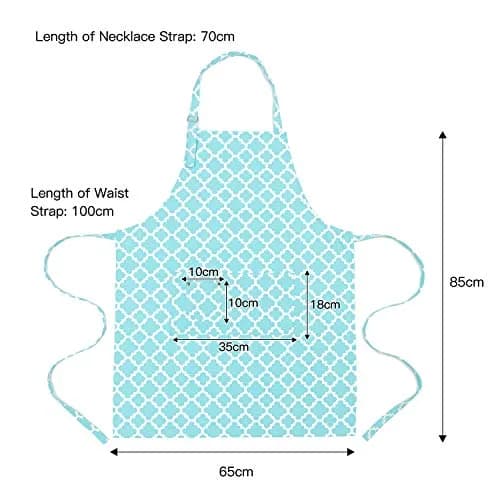 LessMo Kitchen Apron 65 x 85 cm | Adjustable Cotton Chef Apron for Kitchen & BBQ (Light Green) thumbnail 4