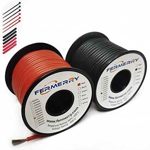 Fermerry 22 AWG-2C Stranded Silicone Wire Spool - 100ft, 2 Colors - main product image