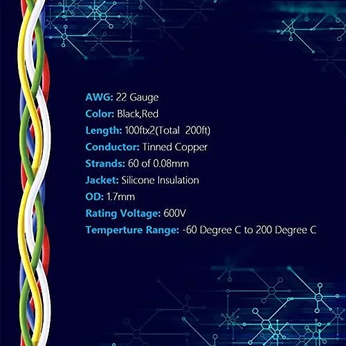 Fermerry 22 AWG-2C Stranded Silicone Wire Spool - 100ft, 2 Colors - view 2