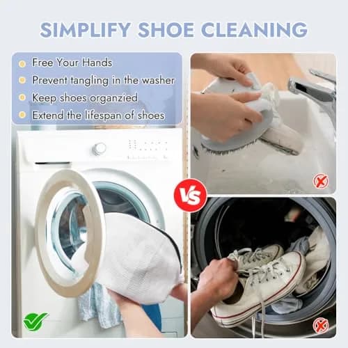 Tenn Well 3Pcs Mesh Laundry Bags for Shoes Sneakers Fits Size 12 | Breathable & Durable thumbnail 6